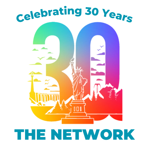 Logo for the 30th anniversary of The Network